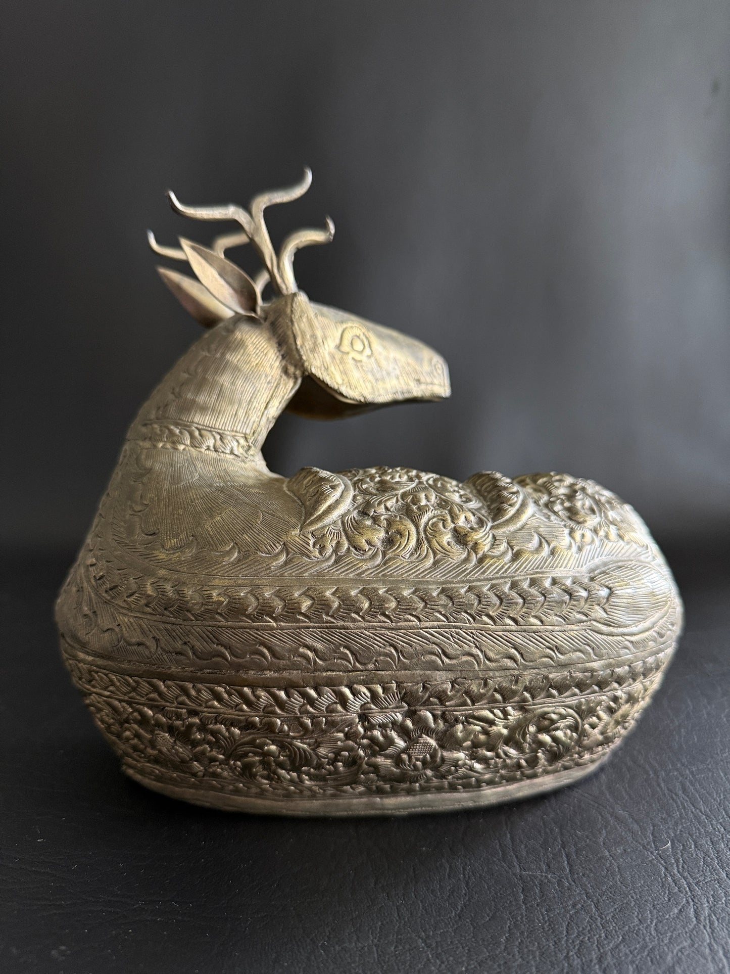 Brass Deer Lidded Box