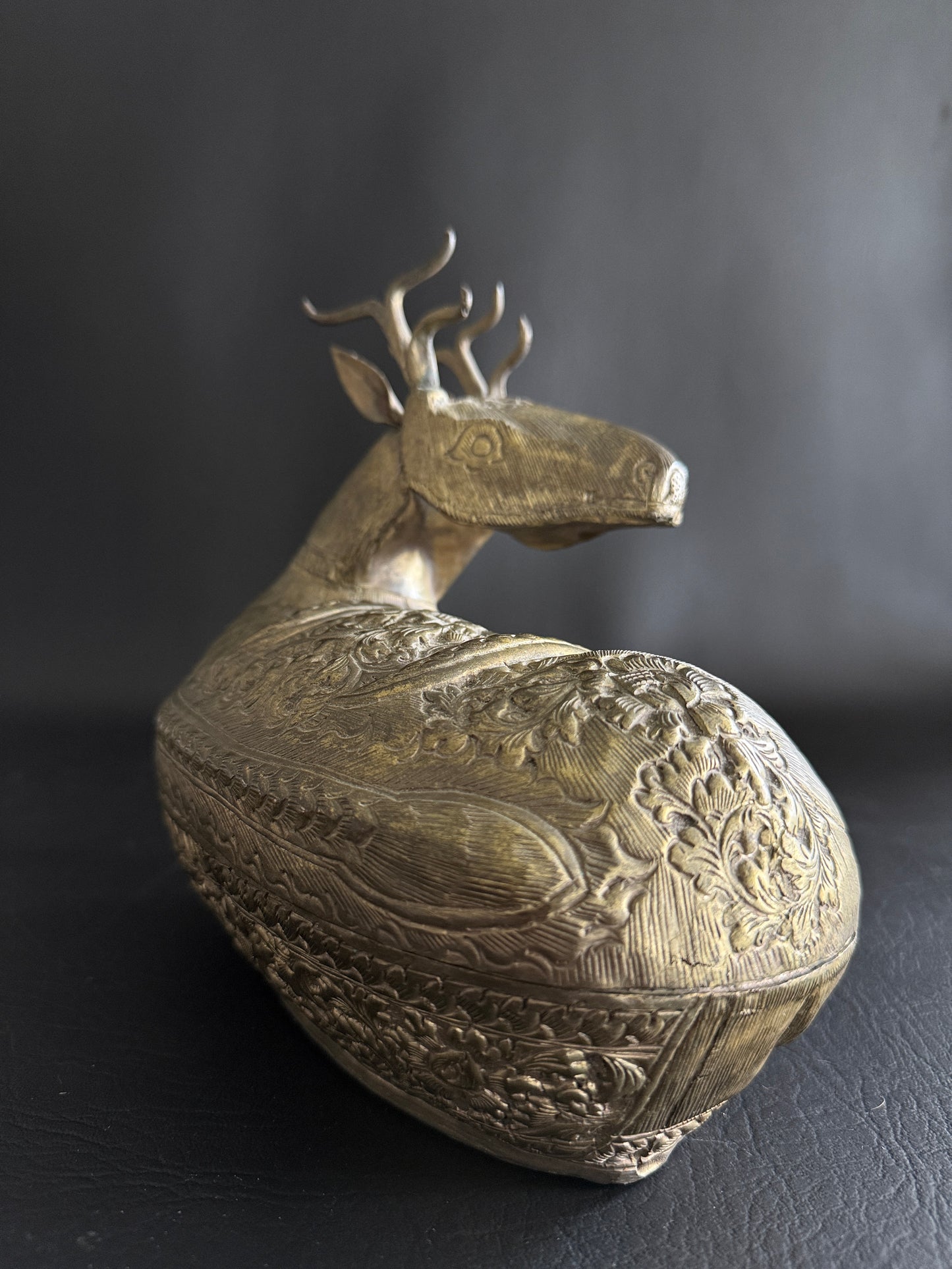 Brass Deer Lidded Box