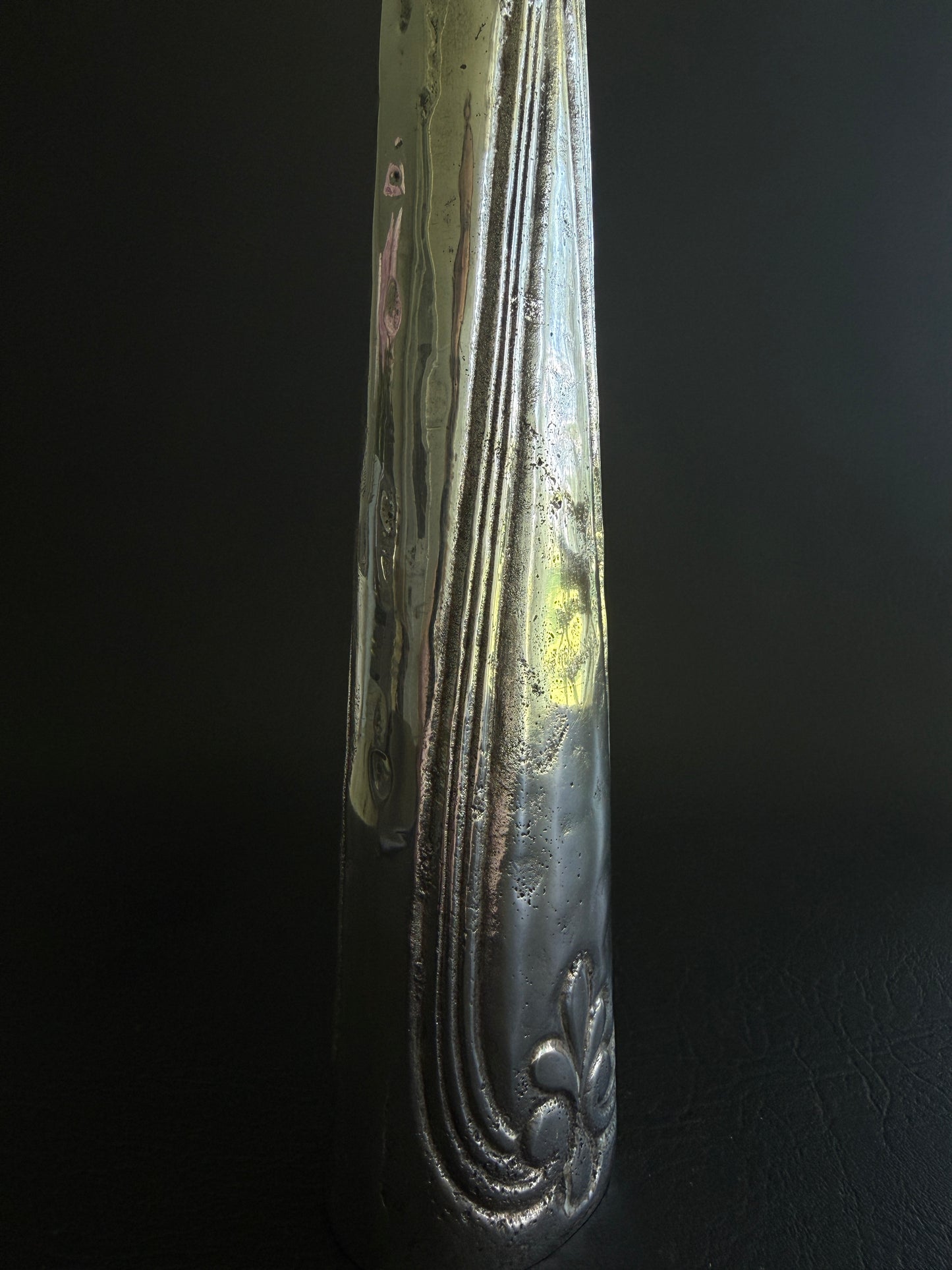 Antique Silver Bud Vase — 12" Tall — Heavy