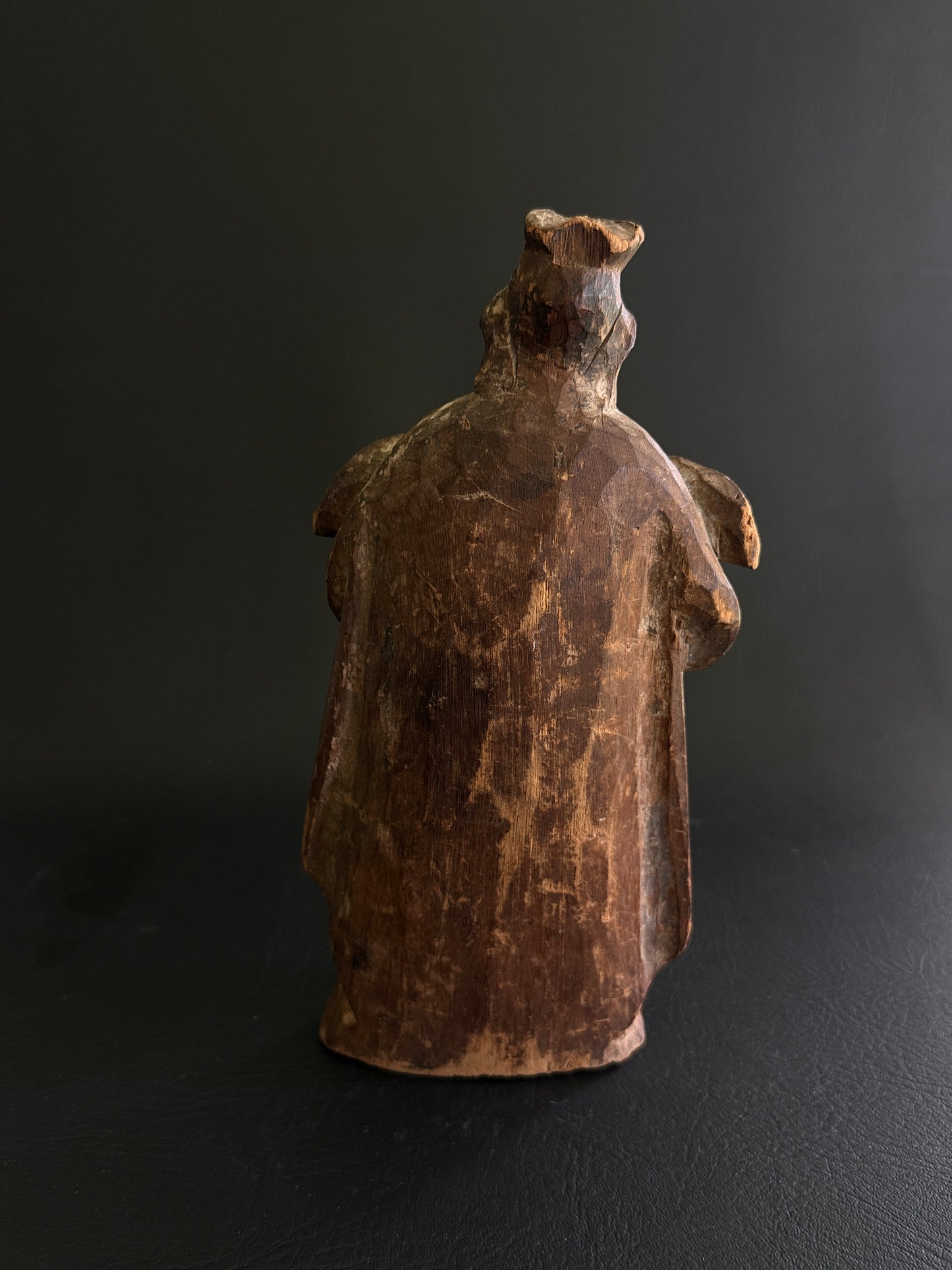 Antique Hand Carved Wood Santo Figure  Spanish Colonial or European Devotional | 18th or 19th Century