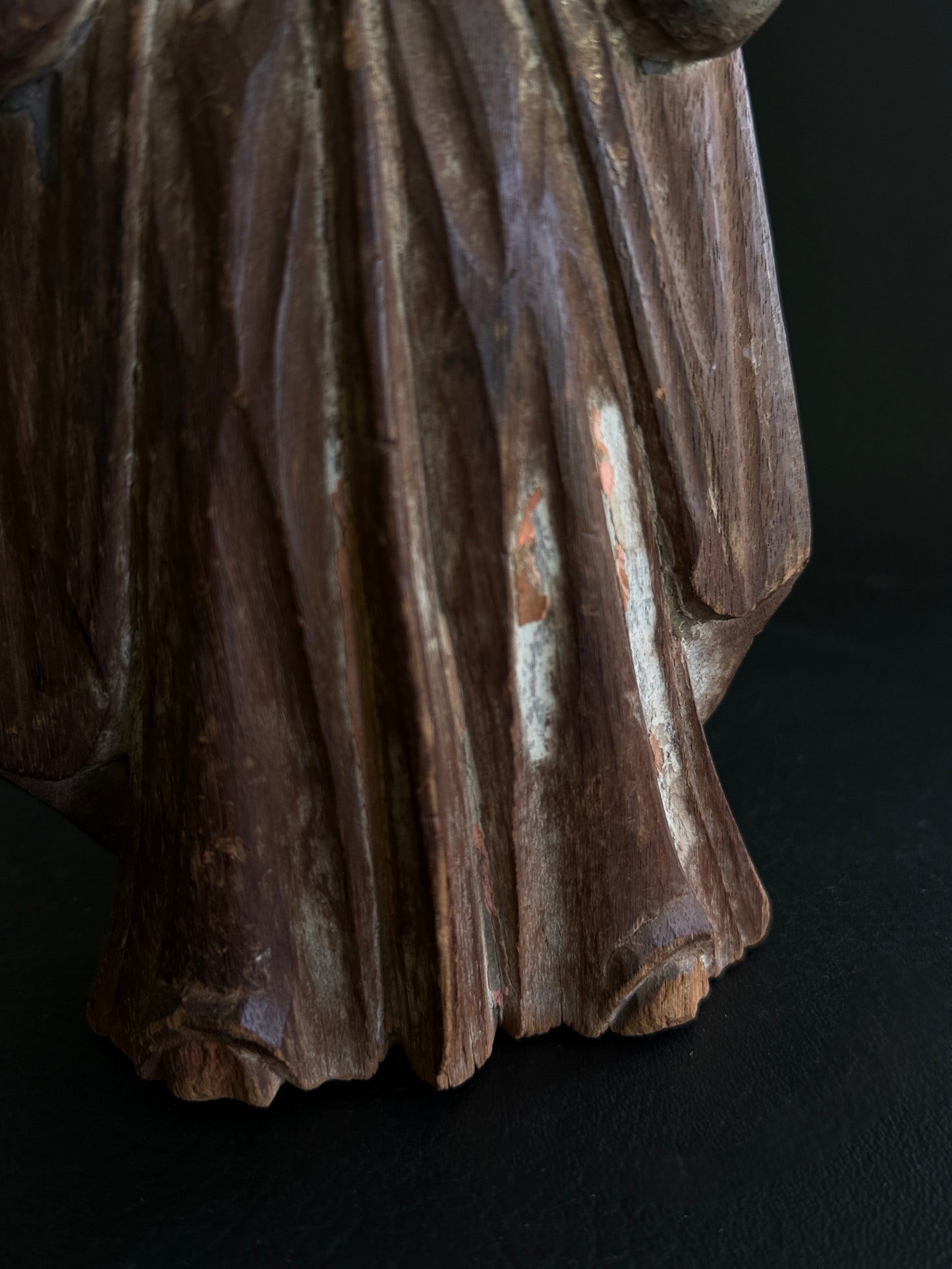 Antique Hand Carved Wood Santo Figure  Spanish Colonial or European Devotional | 18th or 19th Century