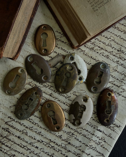 Curated Collection of Antique Brass & Metal Keyhole Escutcheons