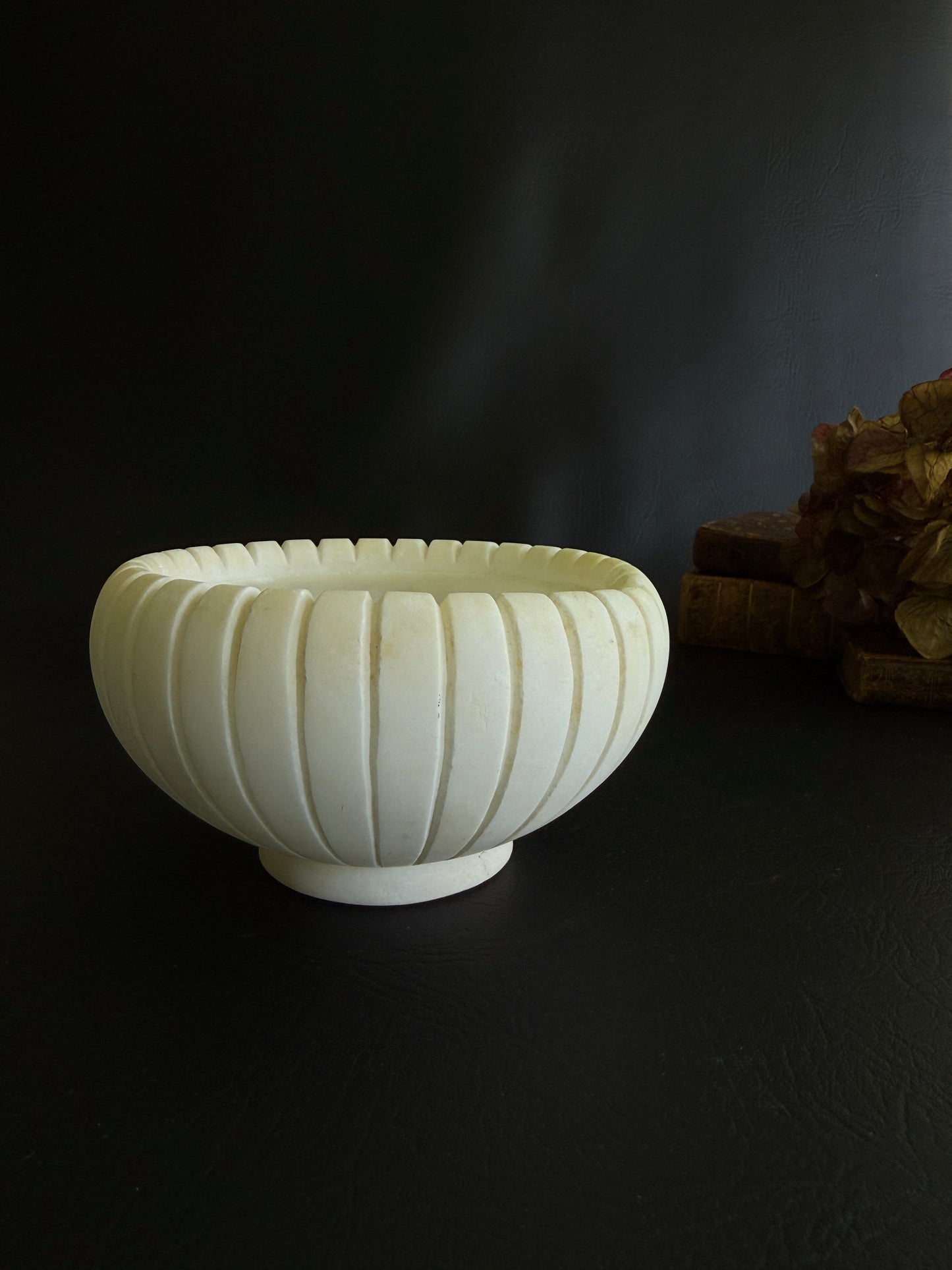 Vintage Italian Carved Alabaster Bowl