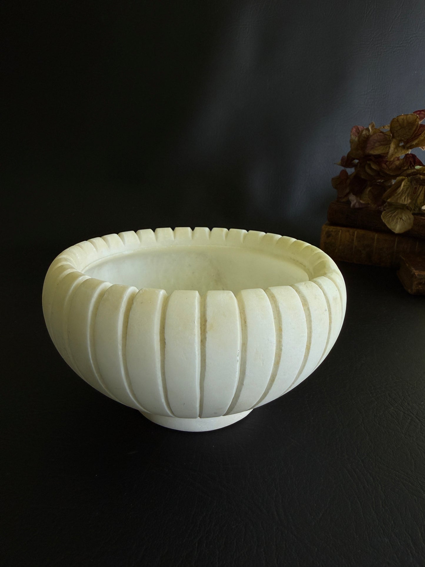 Vintage Italian Carved Alabaster Bowl