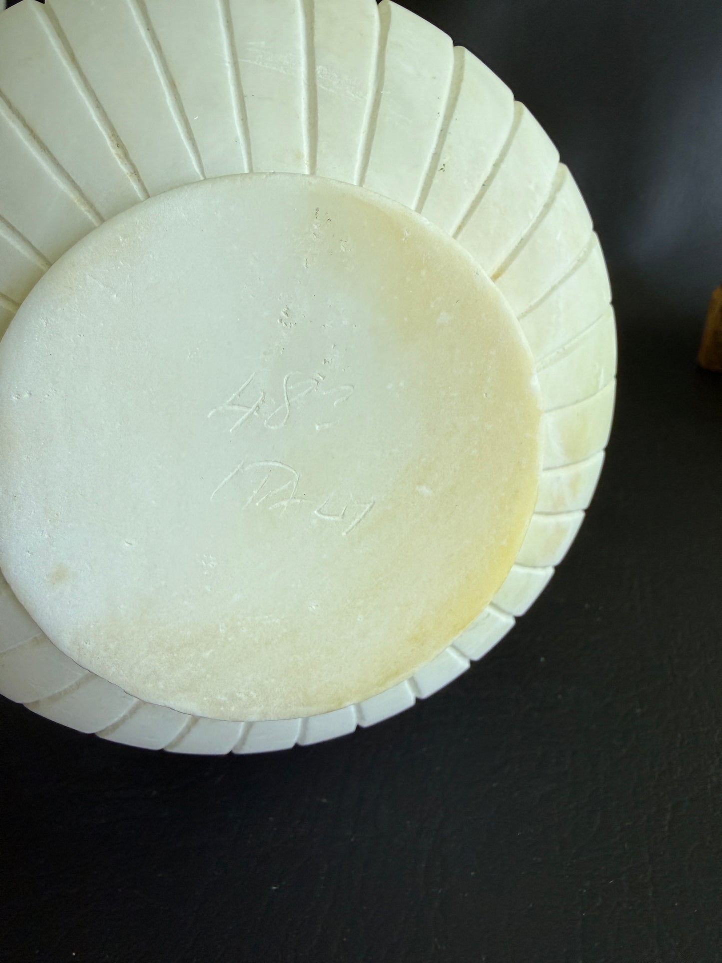 Vintage Italian Carved Alabaster Bowl