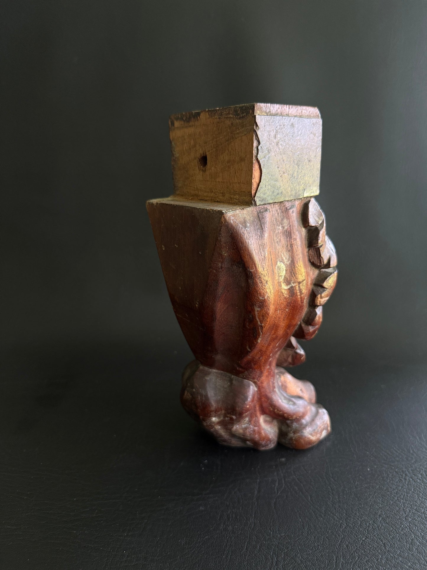 Antique Carved Wooden Lion Paw Furniture Fragment
