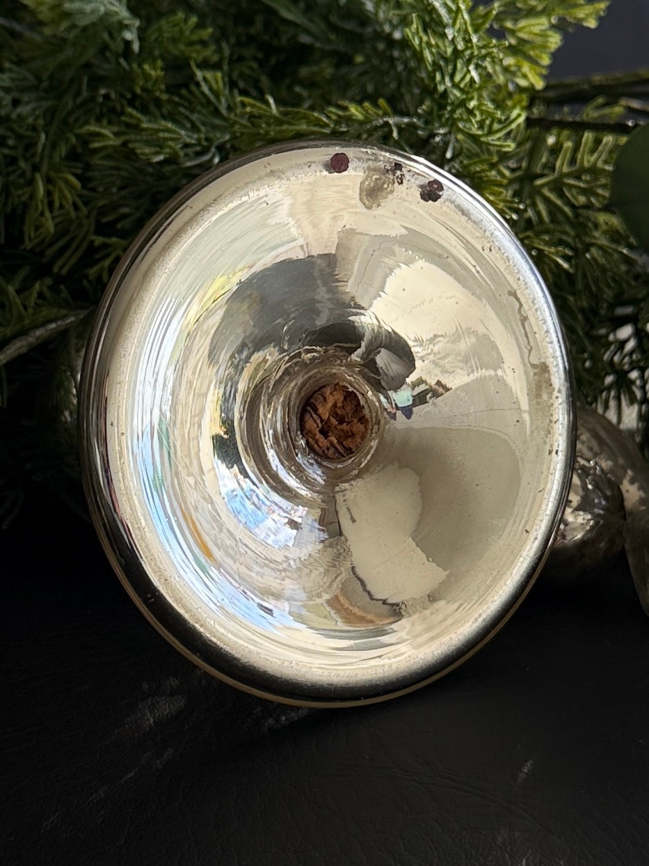 Victorian Silvered Mercury Glass Candlestick