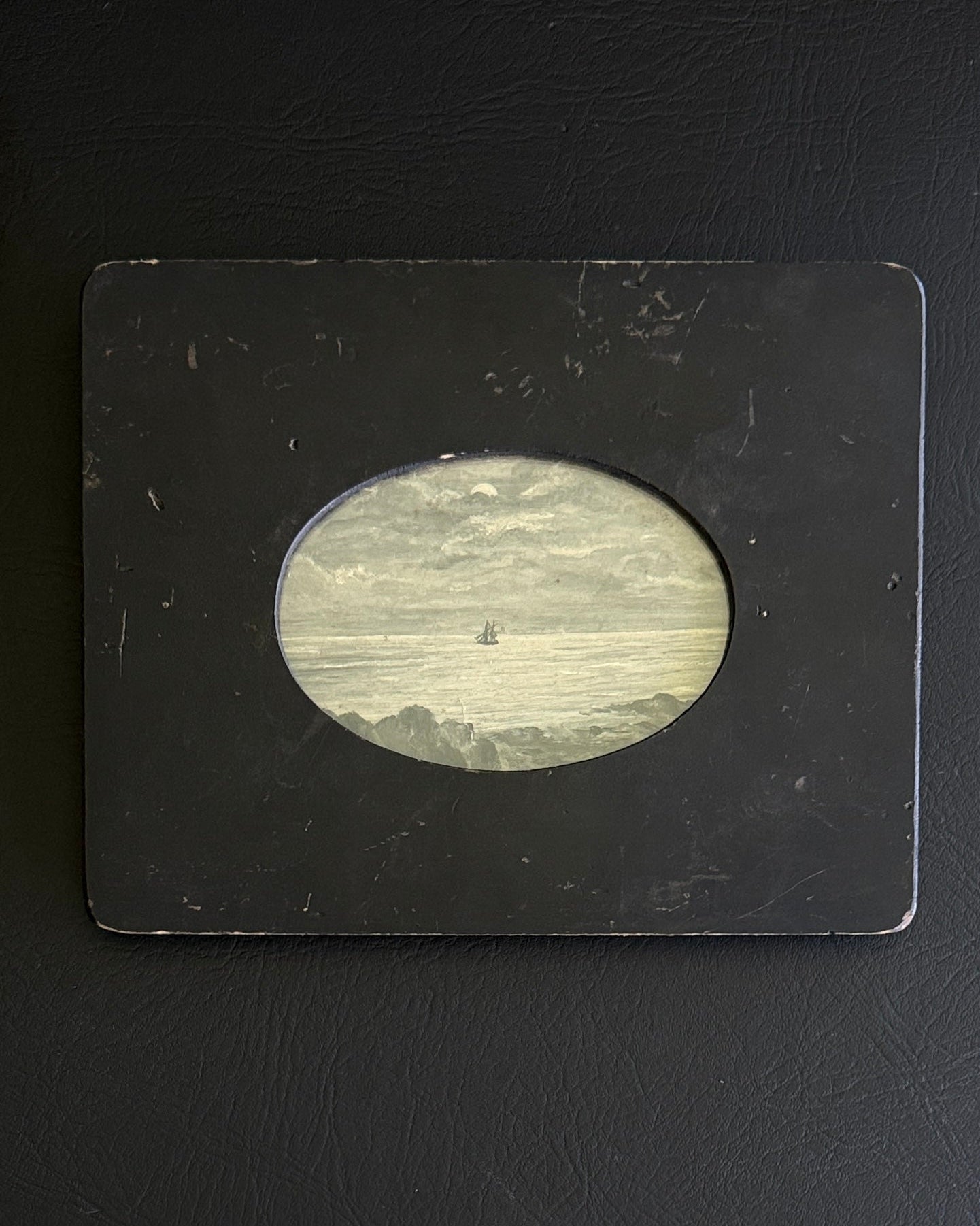Antique Monochromatic Marine Painting