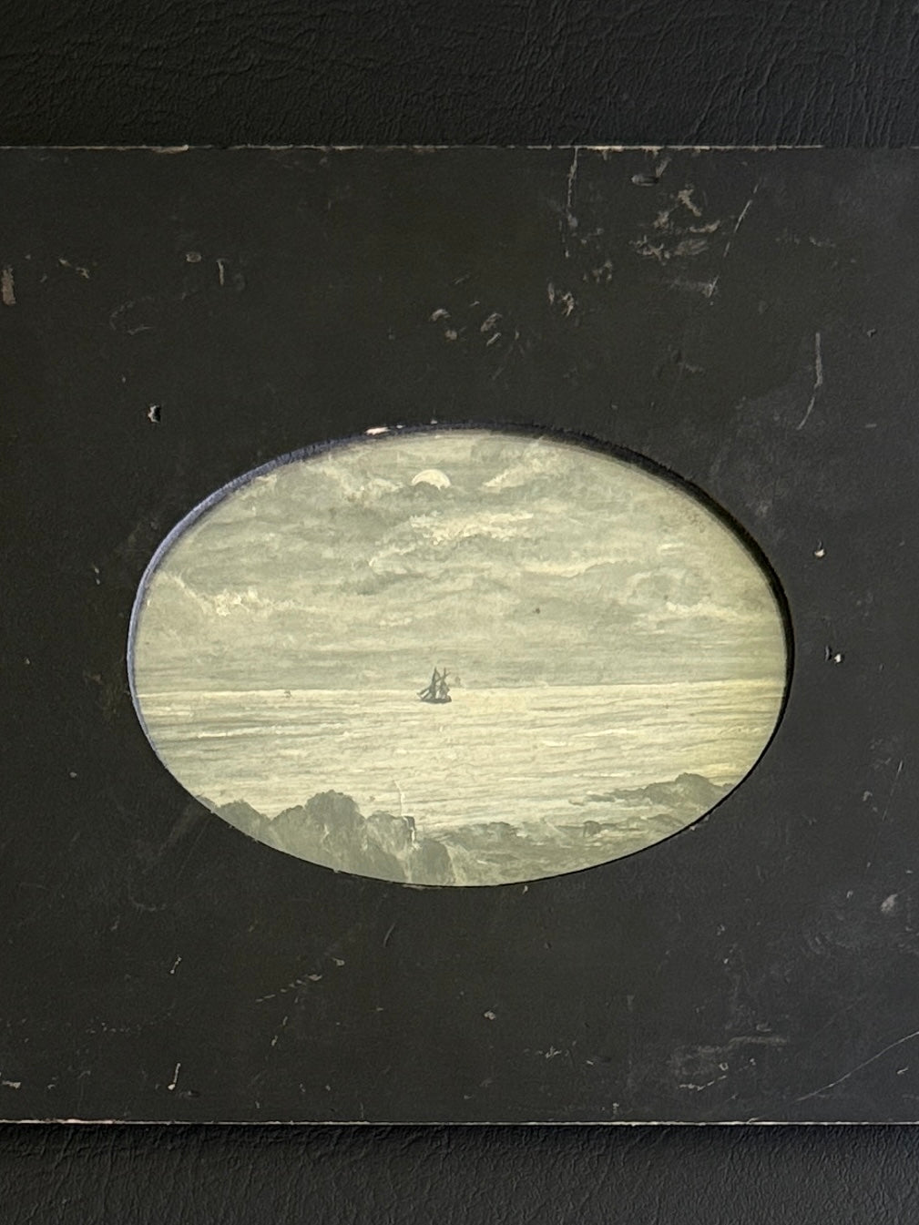 Antique Monochromatic Marine Painting