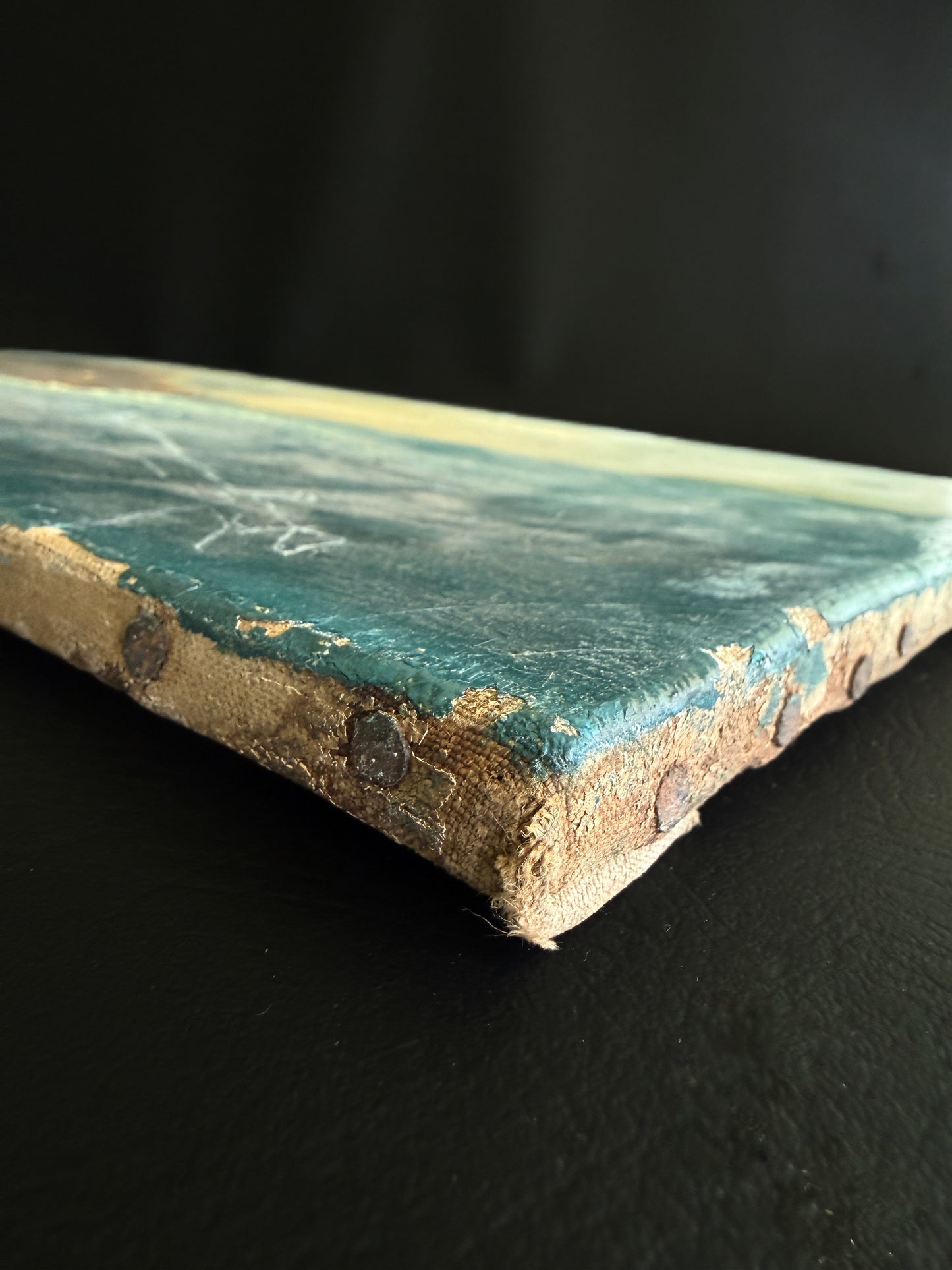 Antique Signed Coastal Seascape Oil on Canvas | 22.5" x 13"