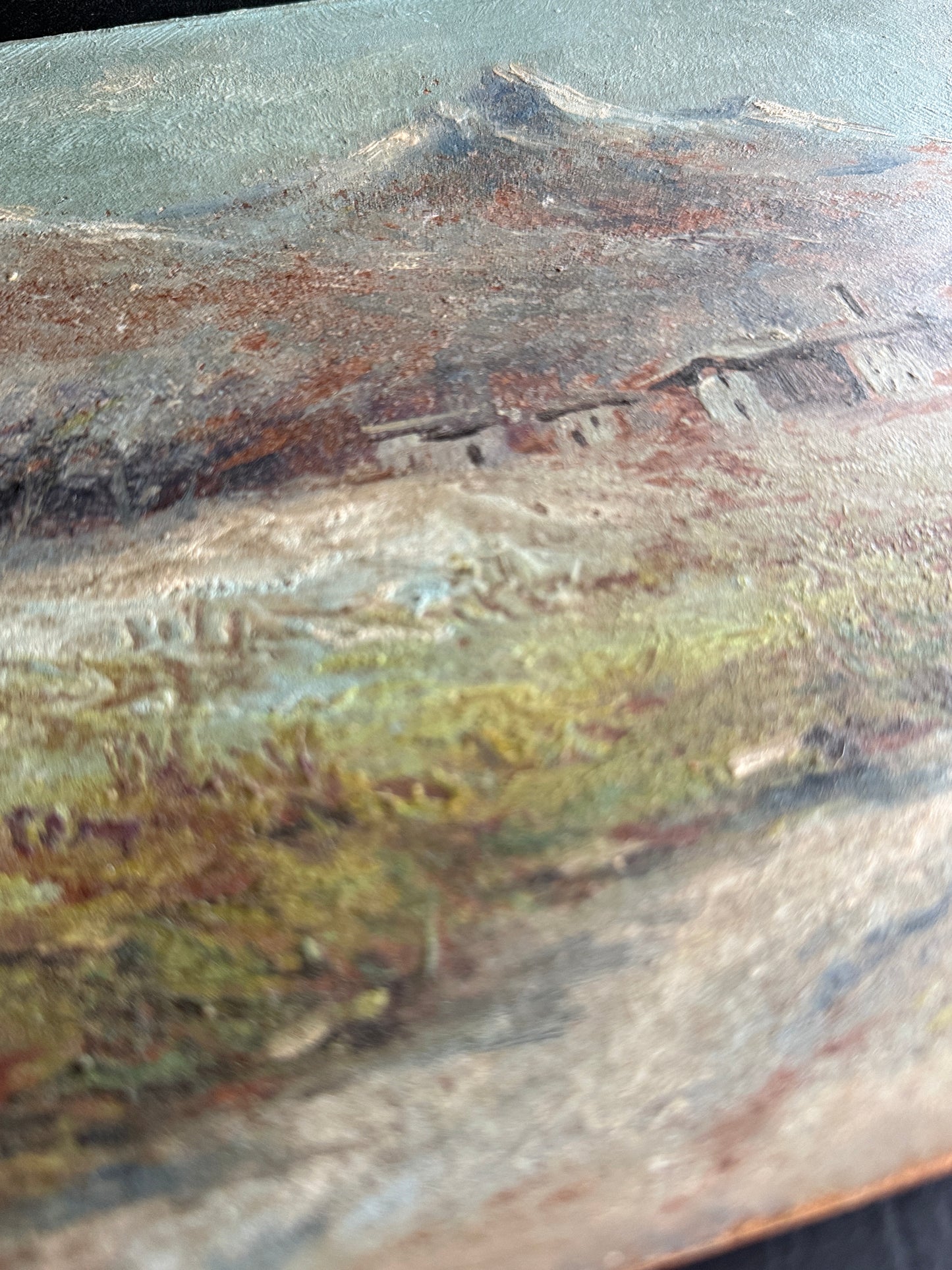 Vintage Oil Landscape Painting on Board
