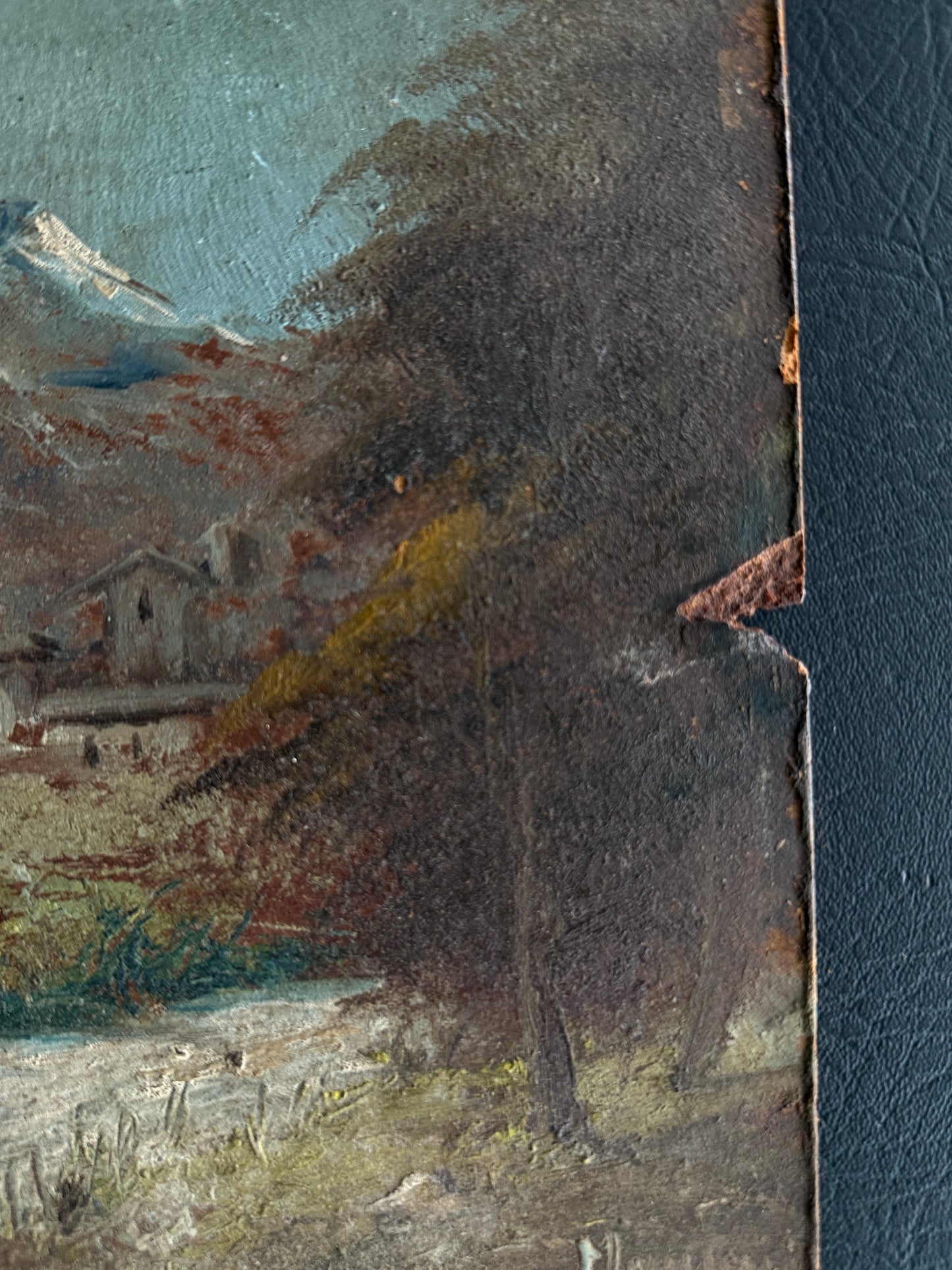 Vintage Oil Landscape Painting on Board