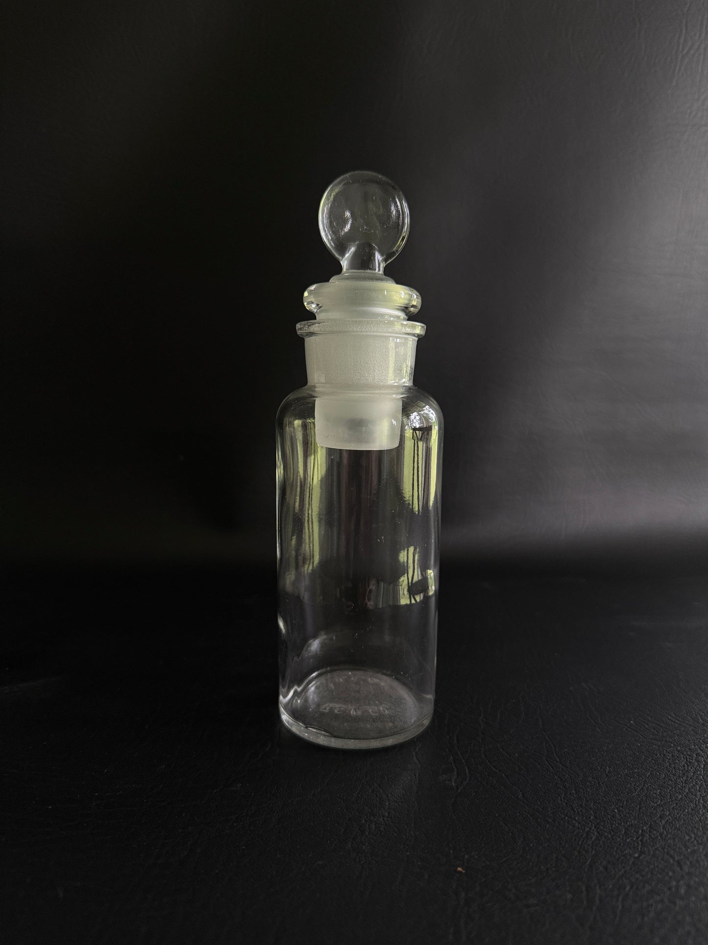 Vintage Glass Apothecary Jar with Ground Glass Stopper