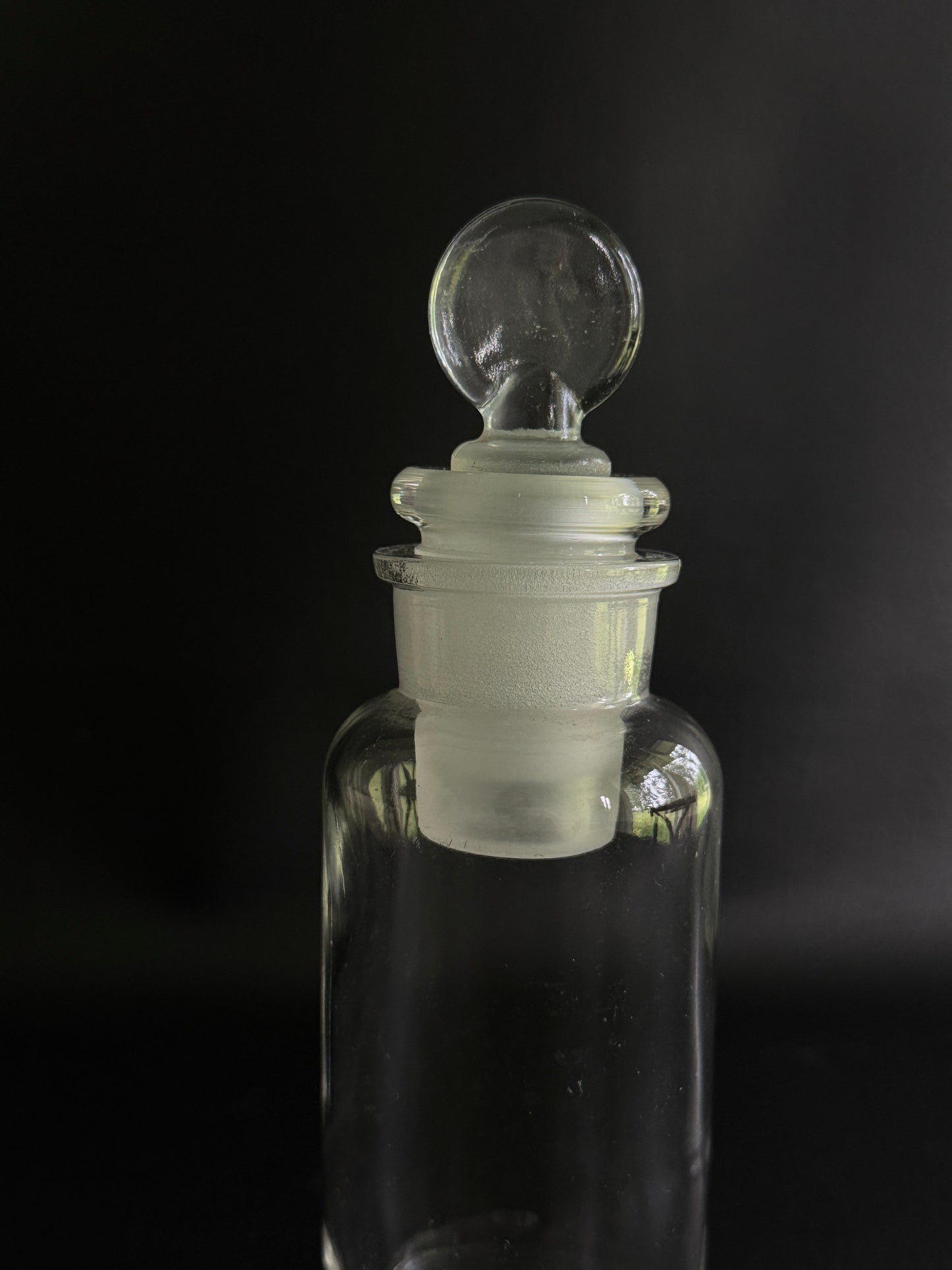 Vintage Glass Apothecary Jar with Ground Glass Stopper