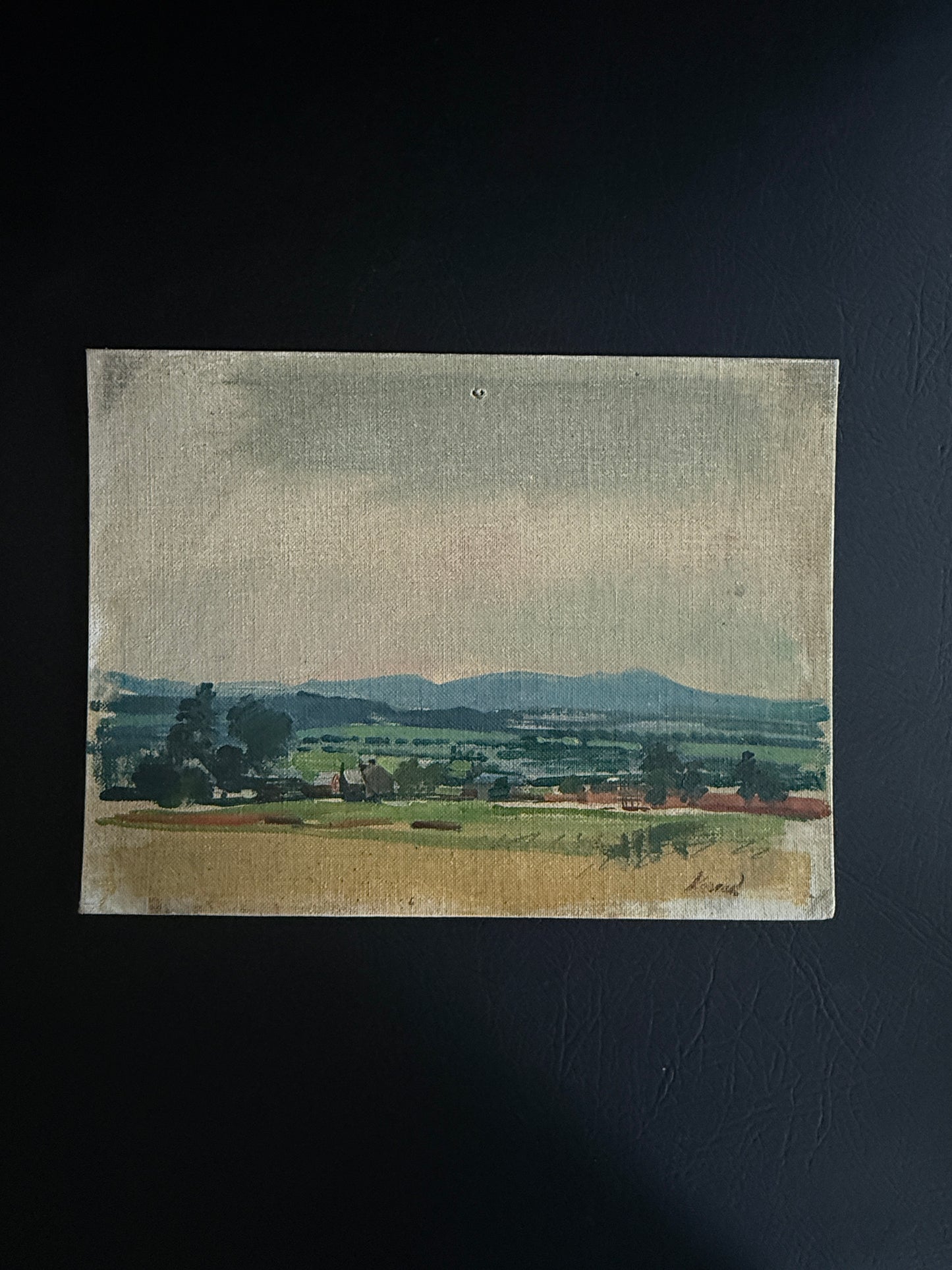 Vintage Landscape Oil Painting on Canvas Board