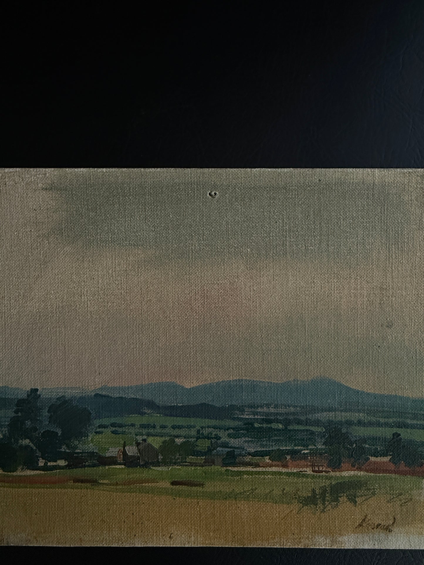 Vintage Landscape Oil Painting on Canvas Board
