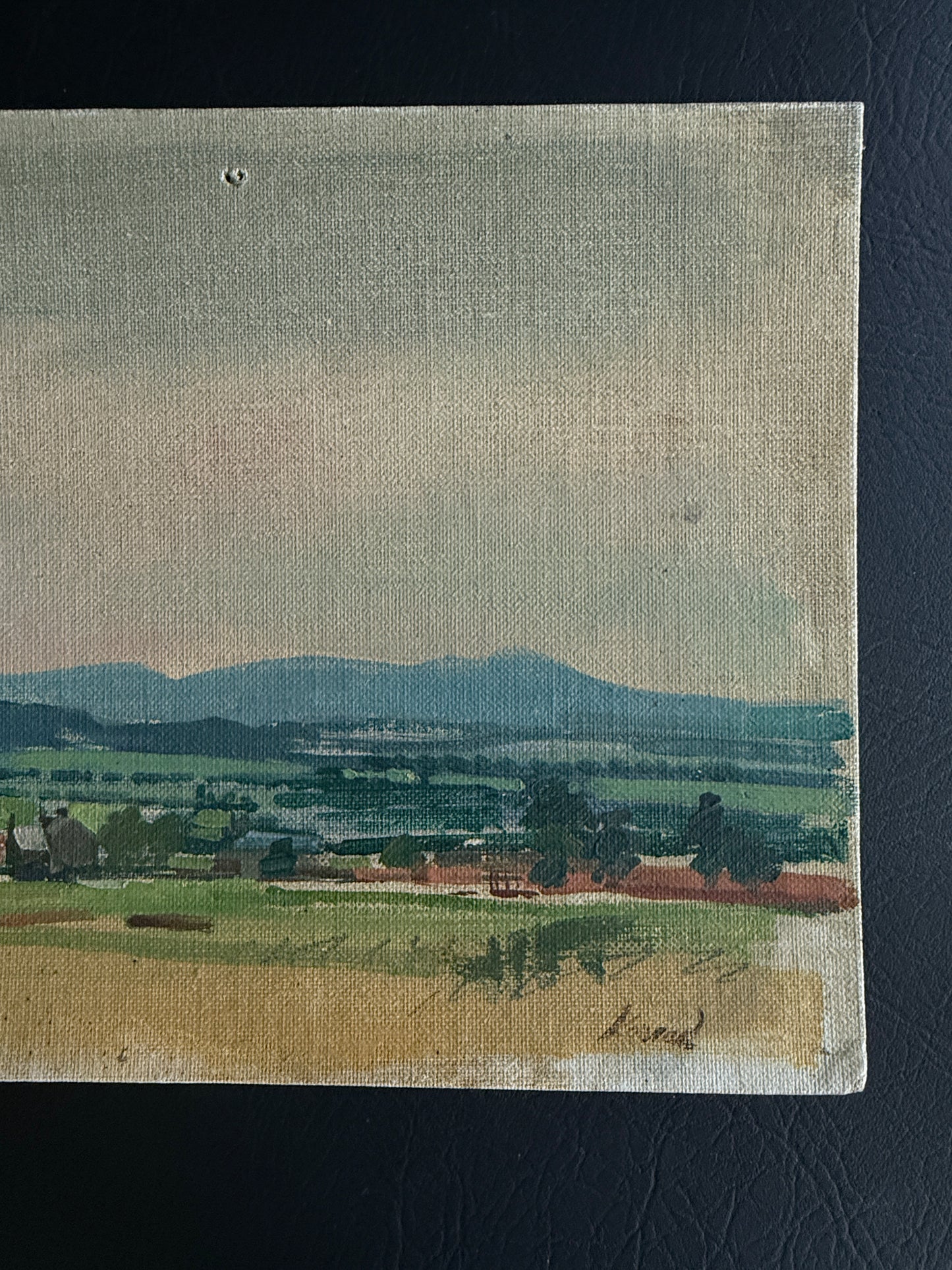 Vintage Landscape Oil Painting on Canvas Board