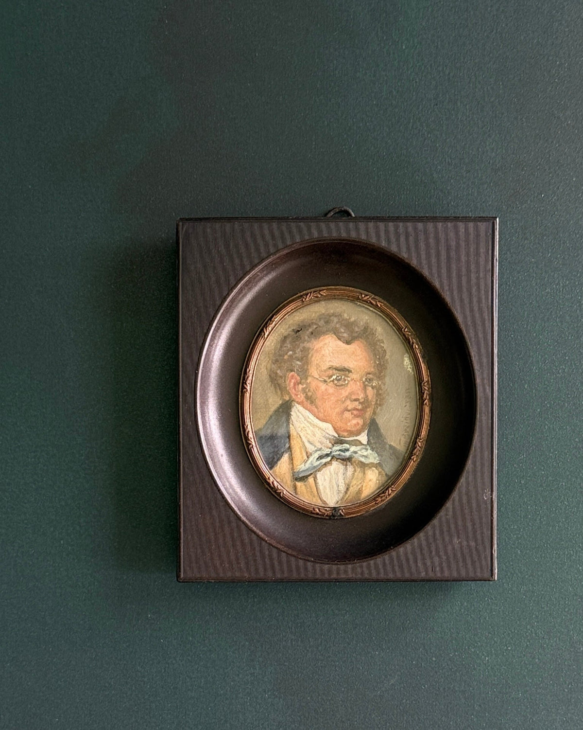 Antique Portrait Miniature of a Gentleman in Spectacles