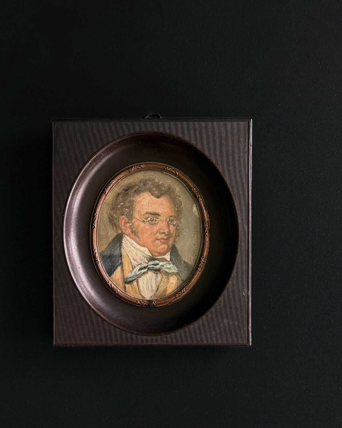 Antique Portrait Miniature of a Gentleman in Spectacles