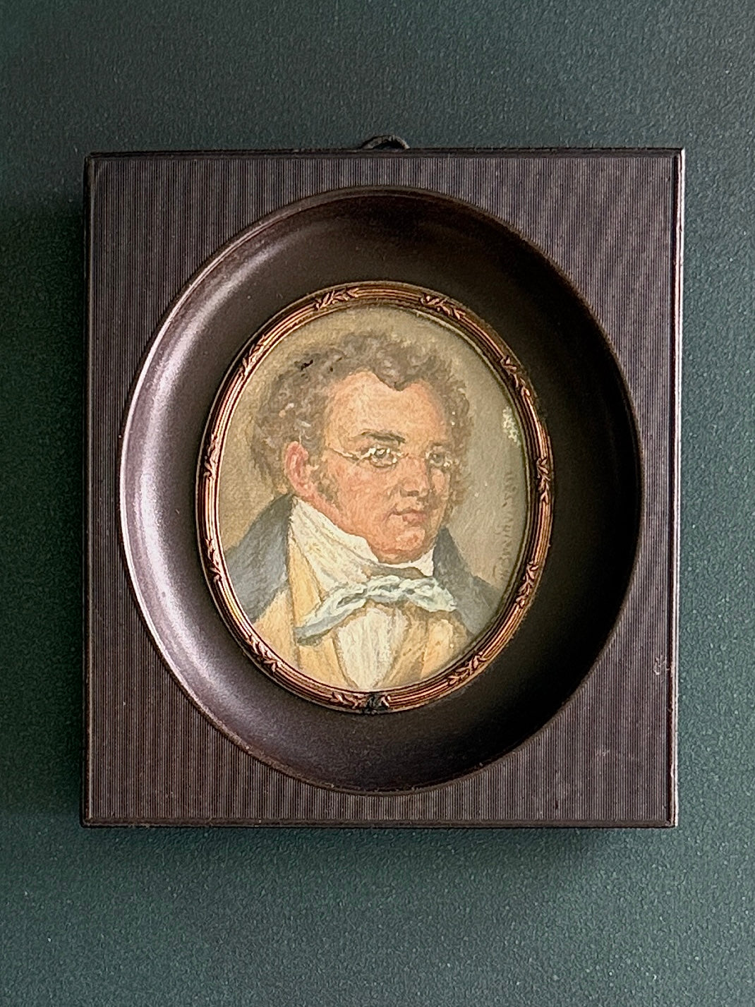 Antique Portrait Miniature of a Gentleman in Spectacles