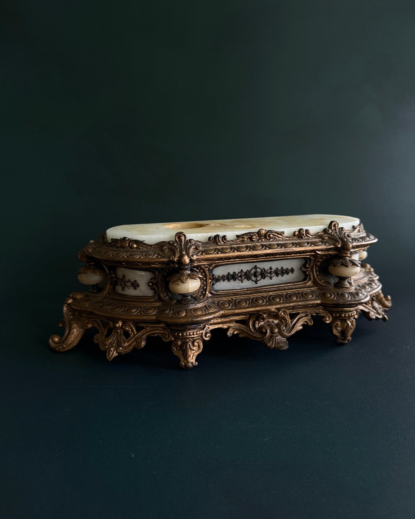 Marble & Cast Metal Clock Base Riser