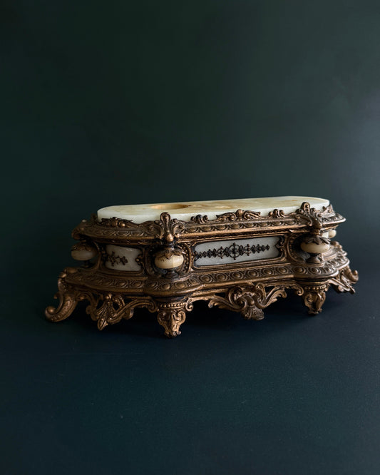 Marble & Cast Metal Clock Base Riser