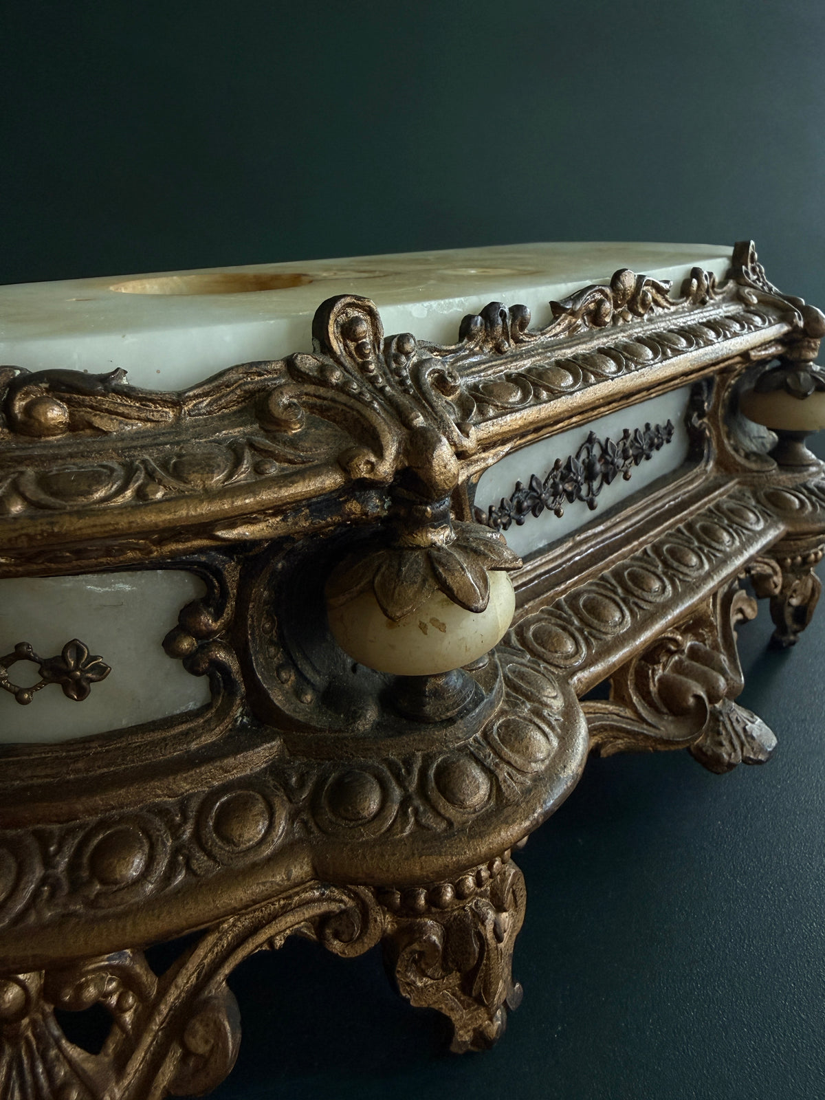 Marble & Cast Metal Clock Base Riser