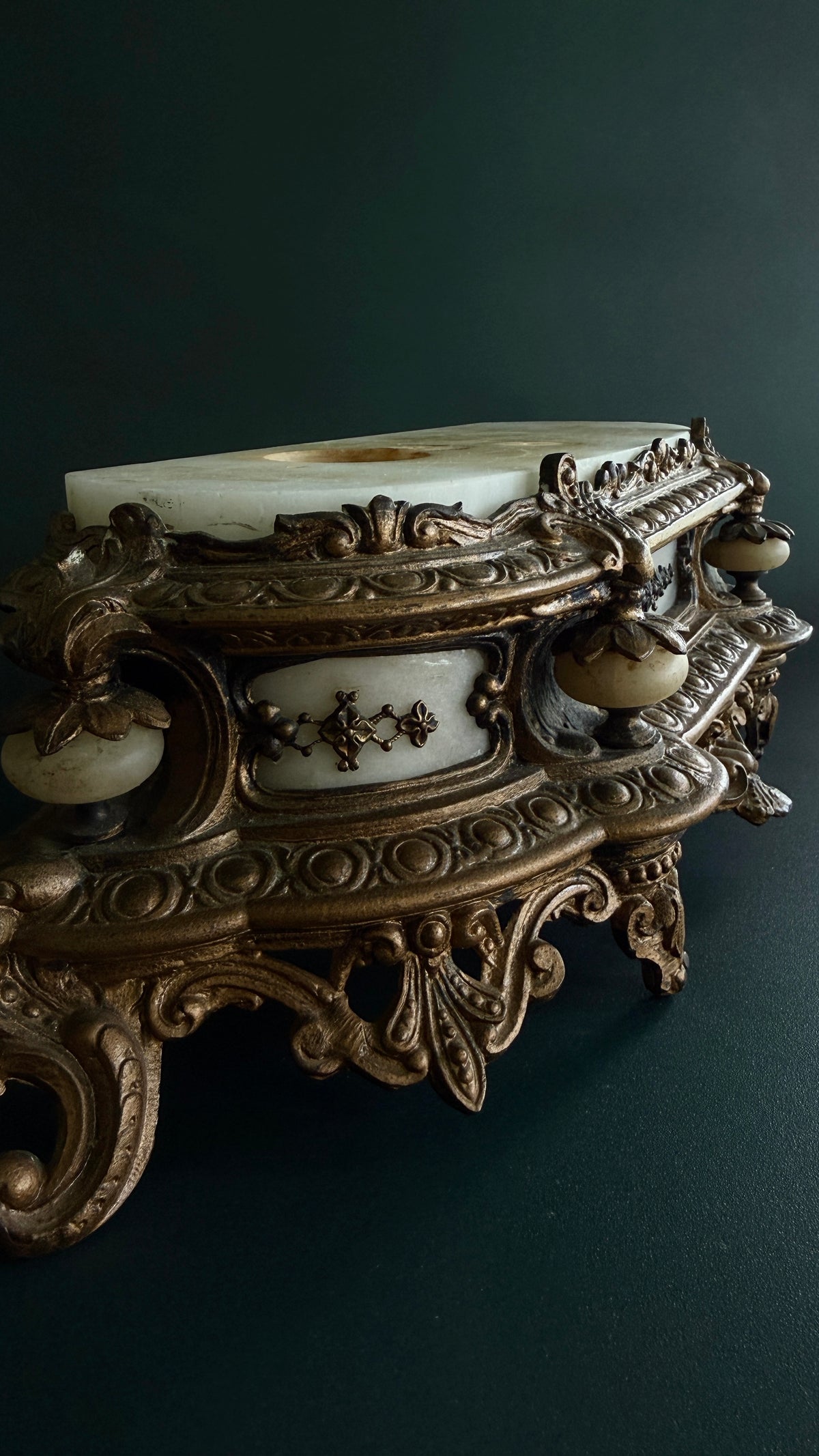 Marble & Cast Metal Clock Base Riser