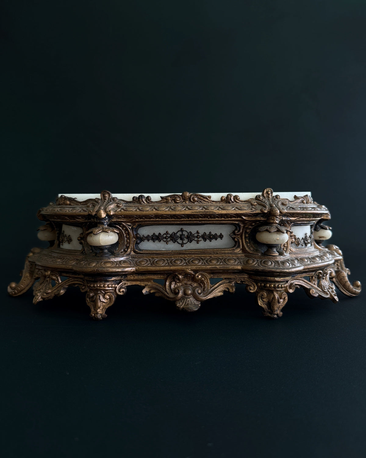 Marble & Cast Metal Clock Base Riser