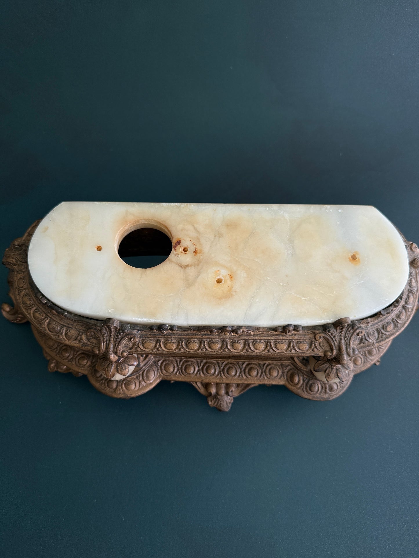 Marble & Cast Metal Clock Base Riser
