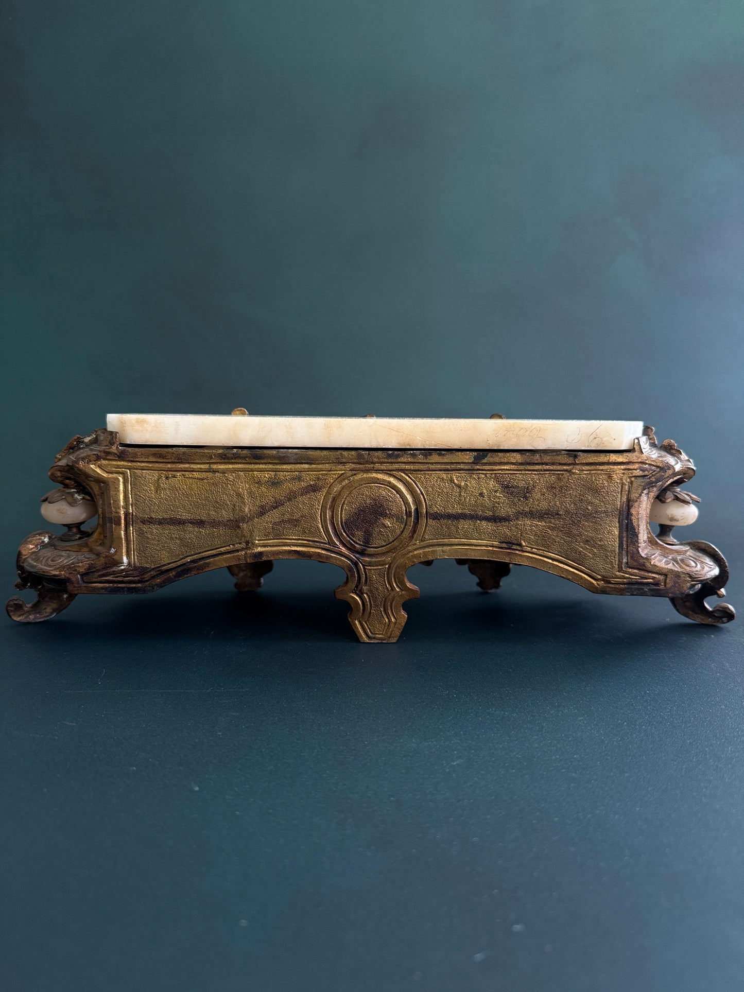 Marble & Cast Metal Clock Base Riser